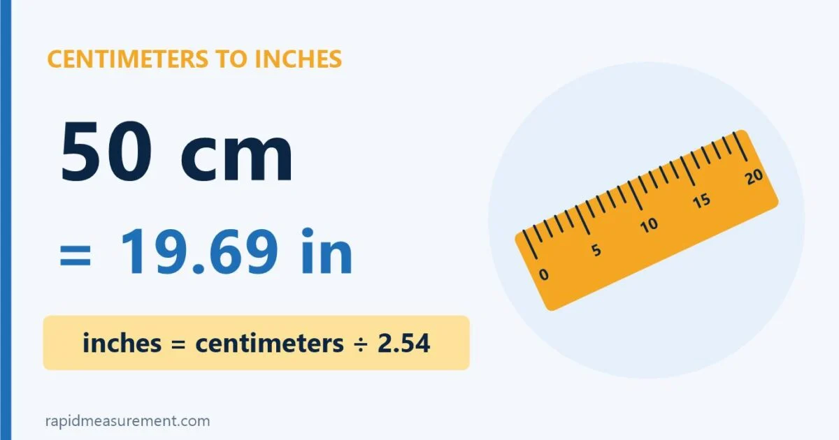 50 Cm To Inches Conversion: 50 Cm = 19.69 In 50 Cm To Inches Conversion: 50 Cm = 19.69 In