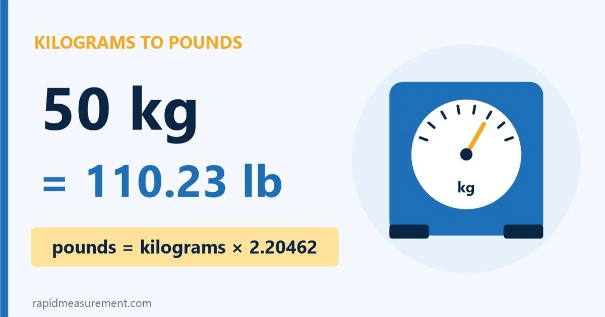 50 Kg To Lbs Conversion: 50 Kg = 110.23 Lb 50 Kg To Lbs Conversion: 50 Kg = 110.23 Lb