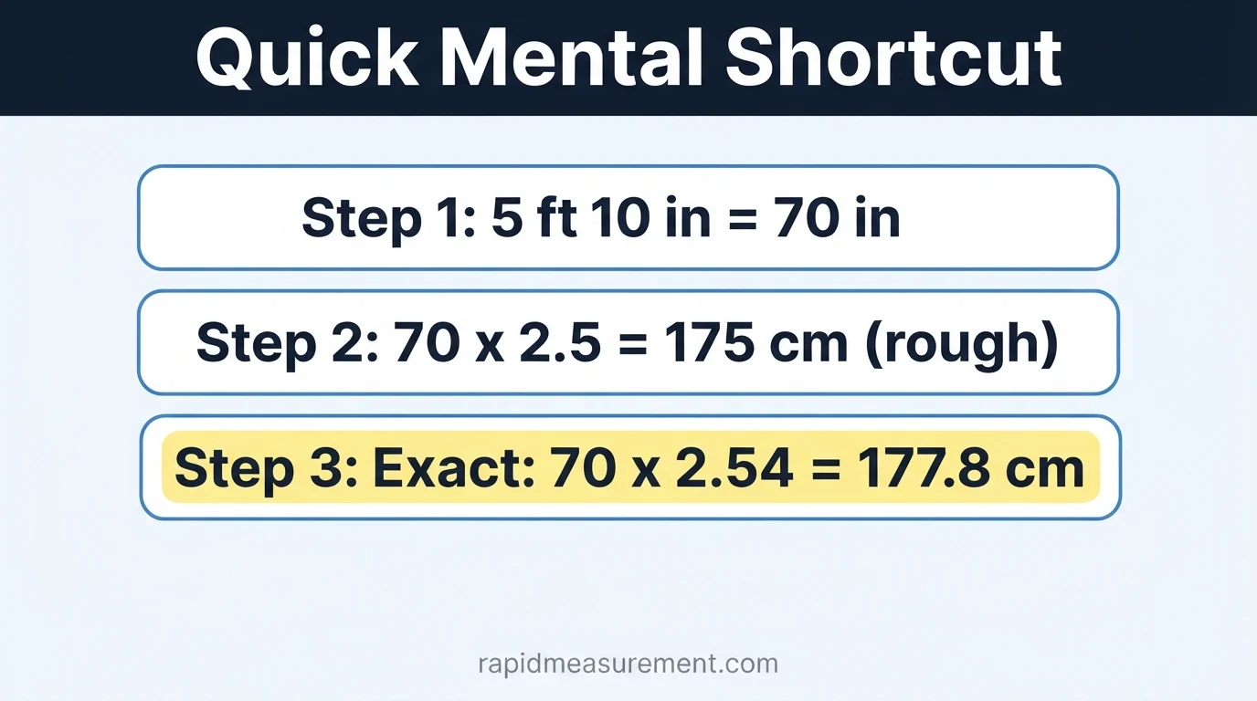5 feet 10 inches to cm quick mental shortcut 5 feet 10 inches to cm quick mental shortcut
